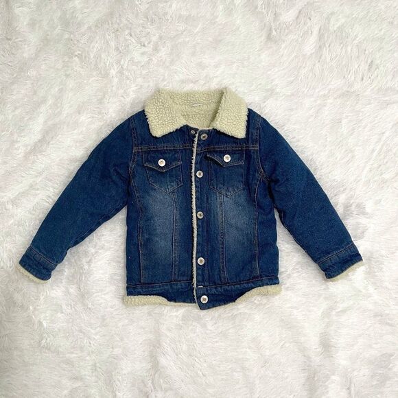 Unisex Kids BetterIn Denim Sherpa Jacket in Dark Denim Size Extra Extra Large - Picture 1 of 9